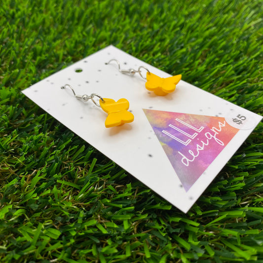 Butterfly Brick Hook Earrings - Orange - Super Lightweight!