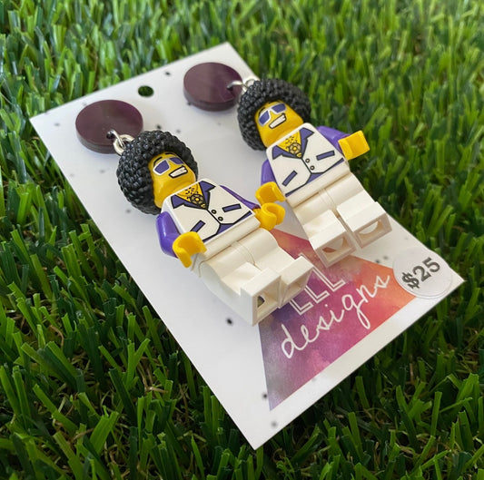 Purple Disco Stud Brick Character - Featuring Marbled Purple Acrylic Tops!