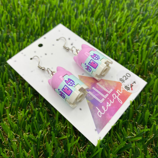 Kitty Doll House Brick Style Hook Earrings!