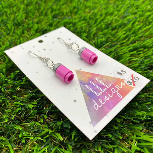 Soda Can/ Soft Drink Can Brick Hook Earrings - Pink - Super Lightweight!