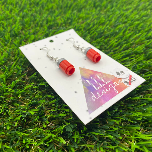 Soda Can/ Soft Drink Can Brick Hook Earrings - Red - Super Lightweight!