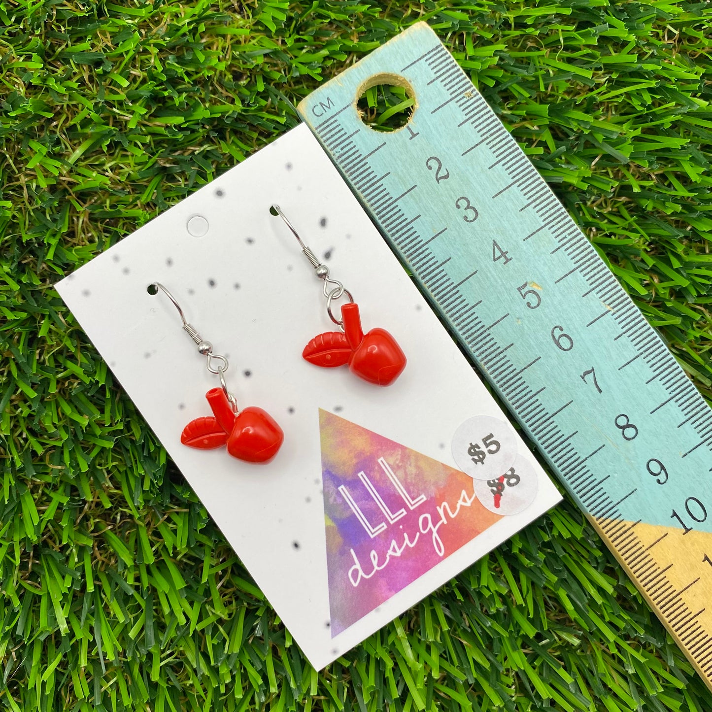 Apple Brick Hook Earrings - Super Lightweight!