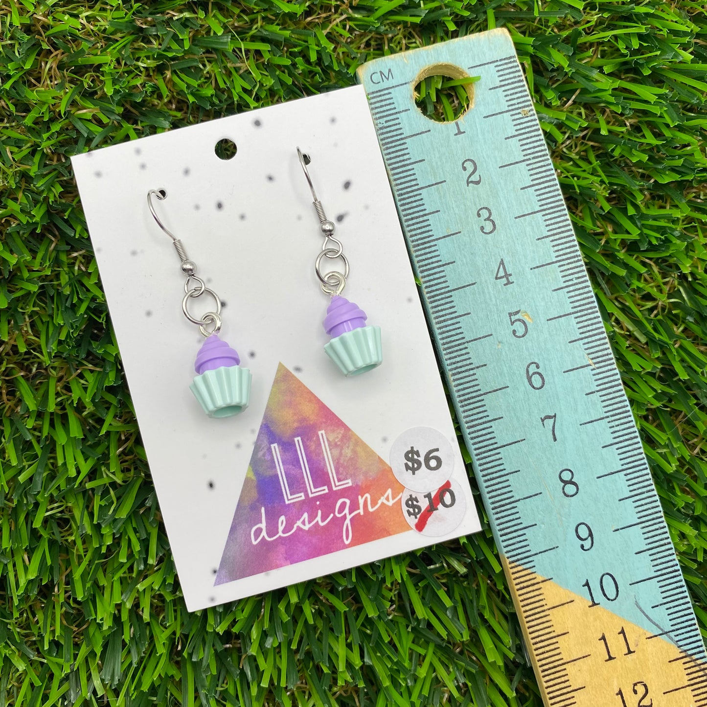 Cupcake Brick Hook Earrings - Super Lightweight!