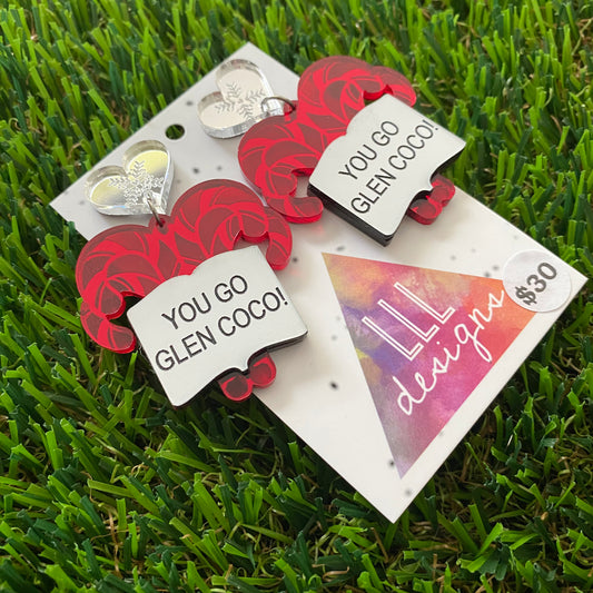 You Go Glen CoCo! Christmas Statement Dangle Earrings.