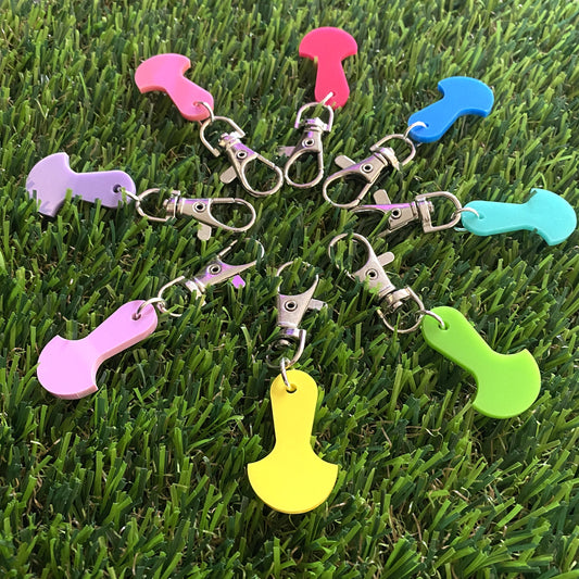 Trolley Keys - Colourful Acrylic Trolley Keys on Lobster Clasps with Swivels.