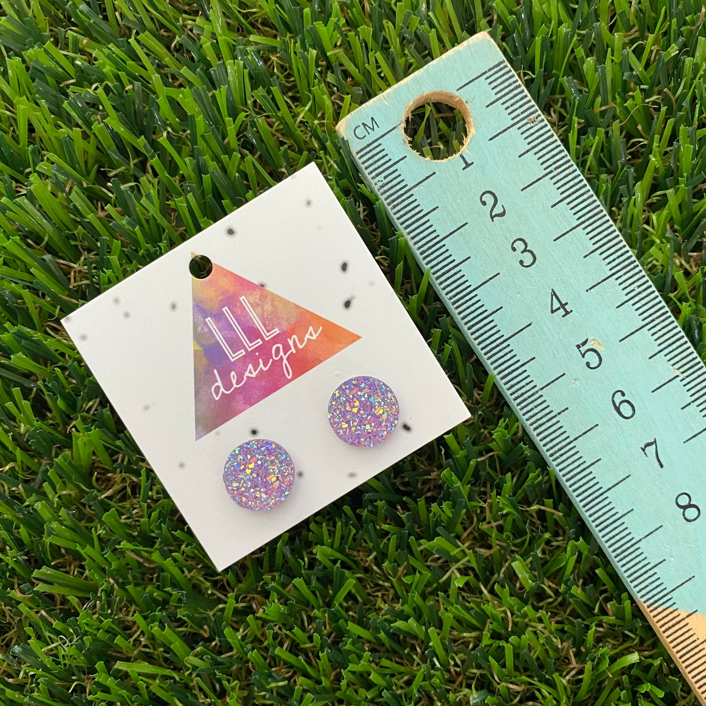 Pastel Lavender Sparkle Stud Earrings. A Fabulous Color that will make you SHINE!