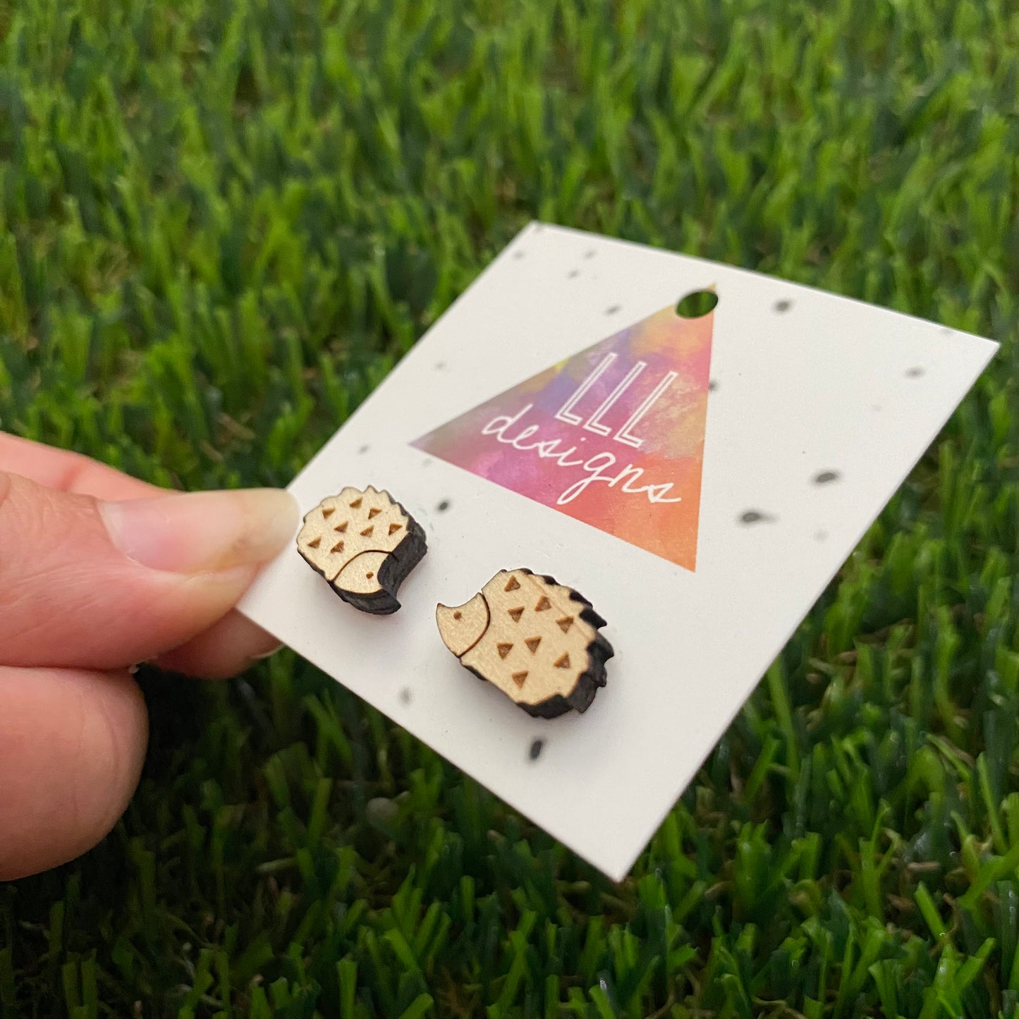 Timber Hedgehog Stud Earrings (2.0).