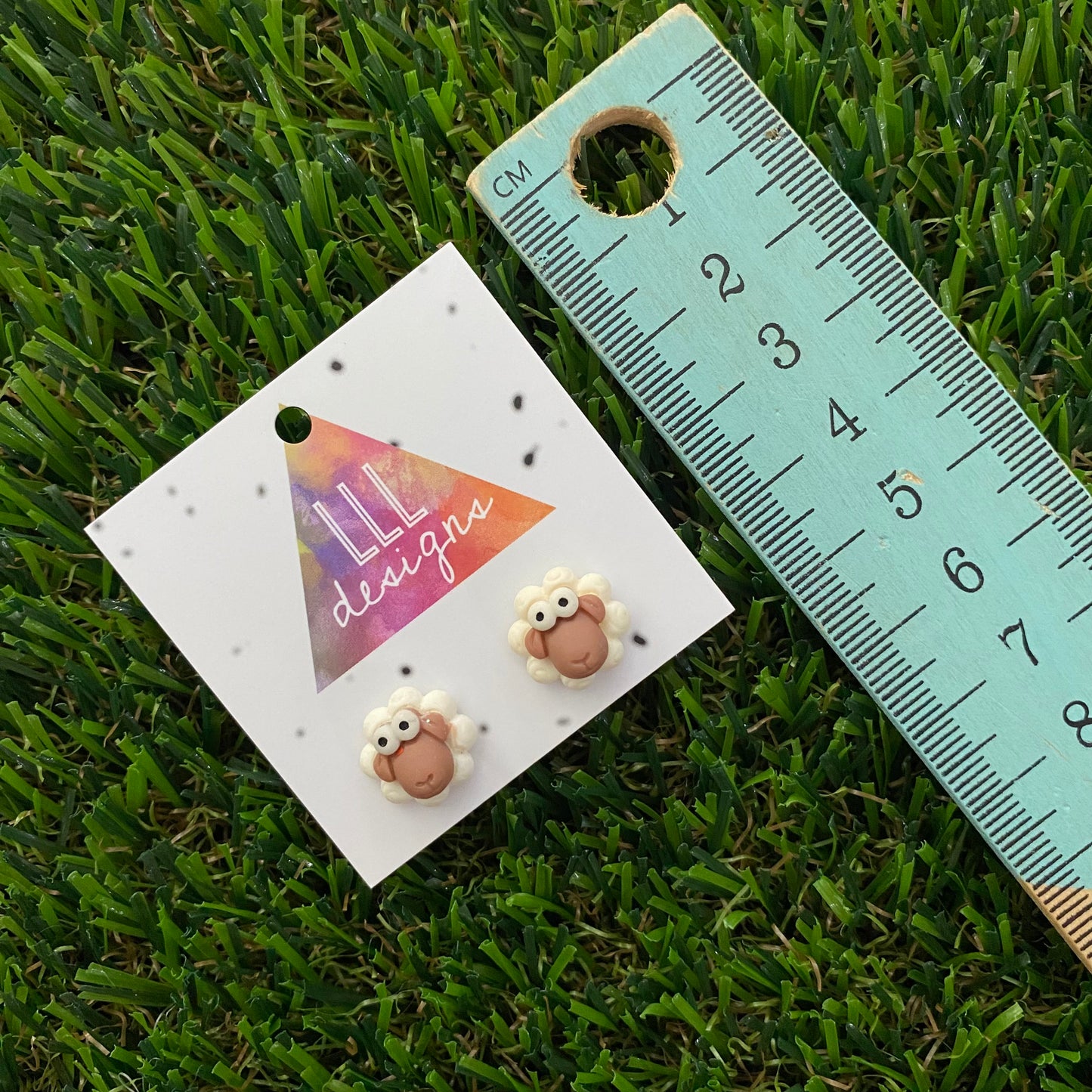 Sheep Earrings. Super Adorable Little Cartoon Sheep Stud Earrings. So Cute!