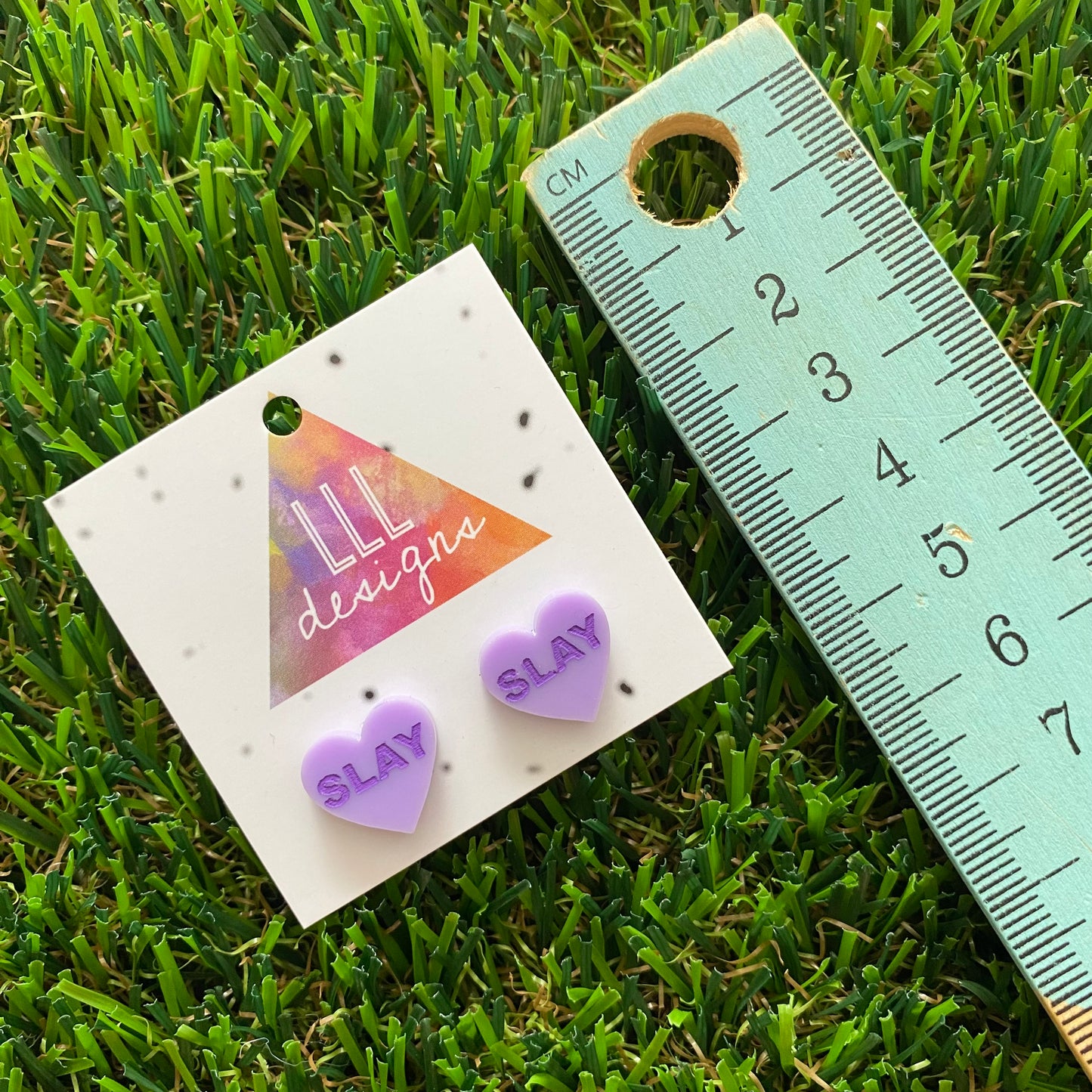 Purple SLAY Studs - Hand Painted Stud Earrings!