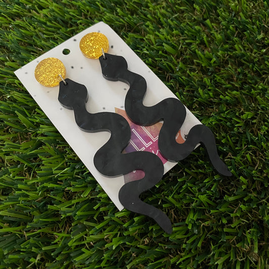 Snake Earrings - Enchanting Black Snake Earrings!
