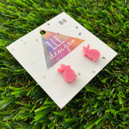 Easter Earrings - Pastel Pink Bunny Studs!