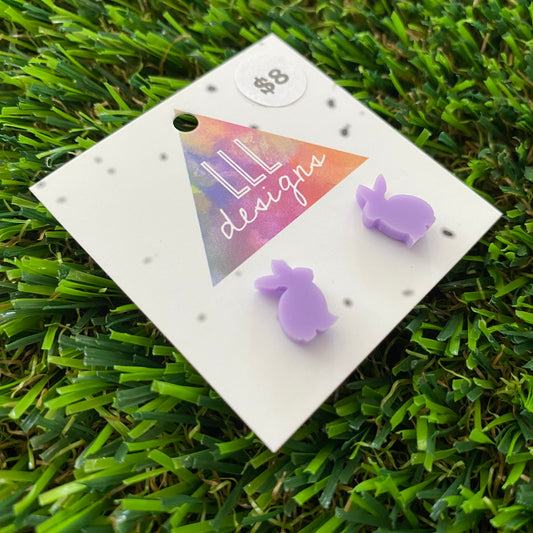 Easter Earrings - Pastel Purple Bunny Studs!