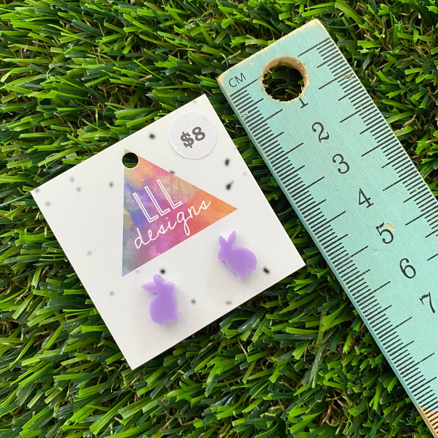 Easter Earrings - Pastel Purple Bunny Studs!