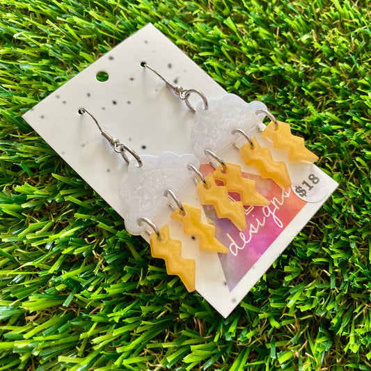 ON SALE!!!!!! Weather Resin Earrings - Thunder Storms Featuring Hook Tops!