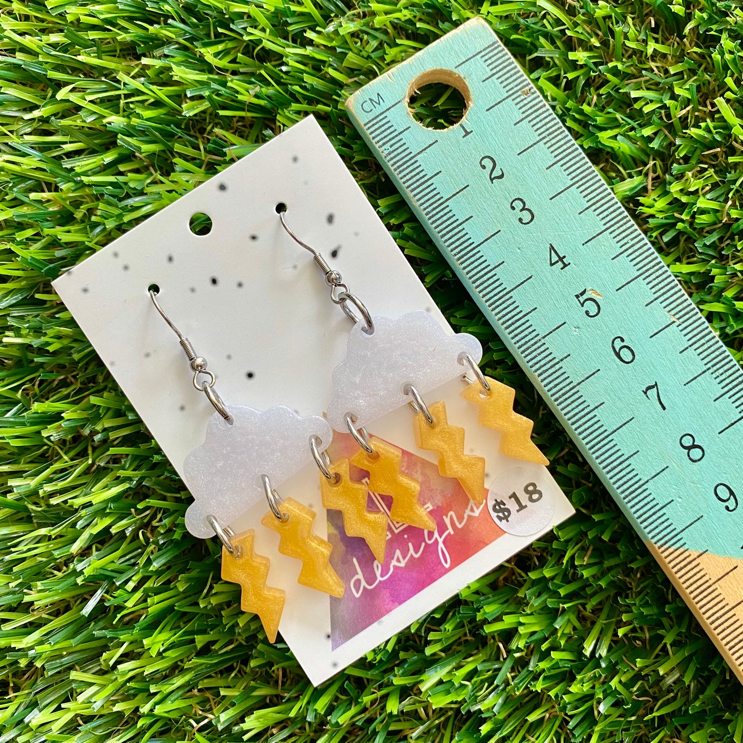 ON SALE!!!!!! Weather Resin Earrings - Thunder Storms Featuring Hook Tops!