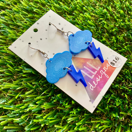 ON SALE!!!!!! Weather Resin Earrings - Midnight Storm Featuring Hook Tops!