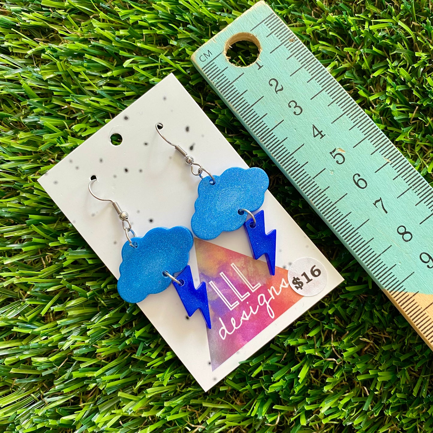 ON SALE!!!!!! Weather Resin Earrings - Midnight Storm Featuring Hook Tops!