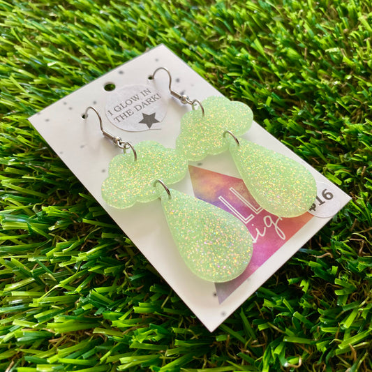 ON SALE!!!!!! Weather Resin Earrings - Glowy Rain Featuring Hook Tops!