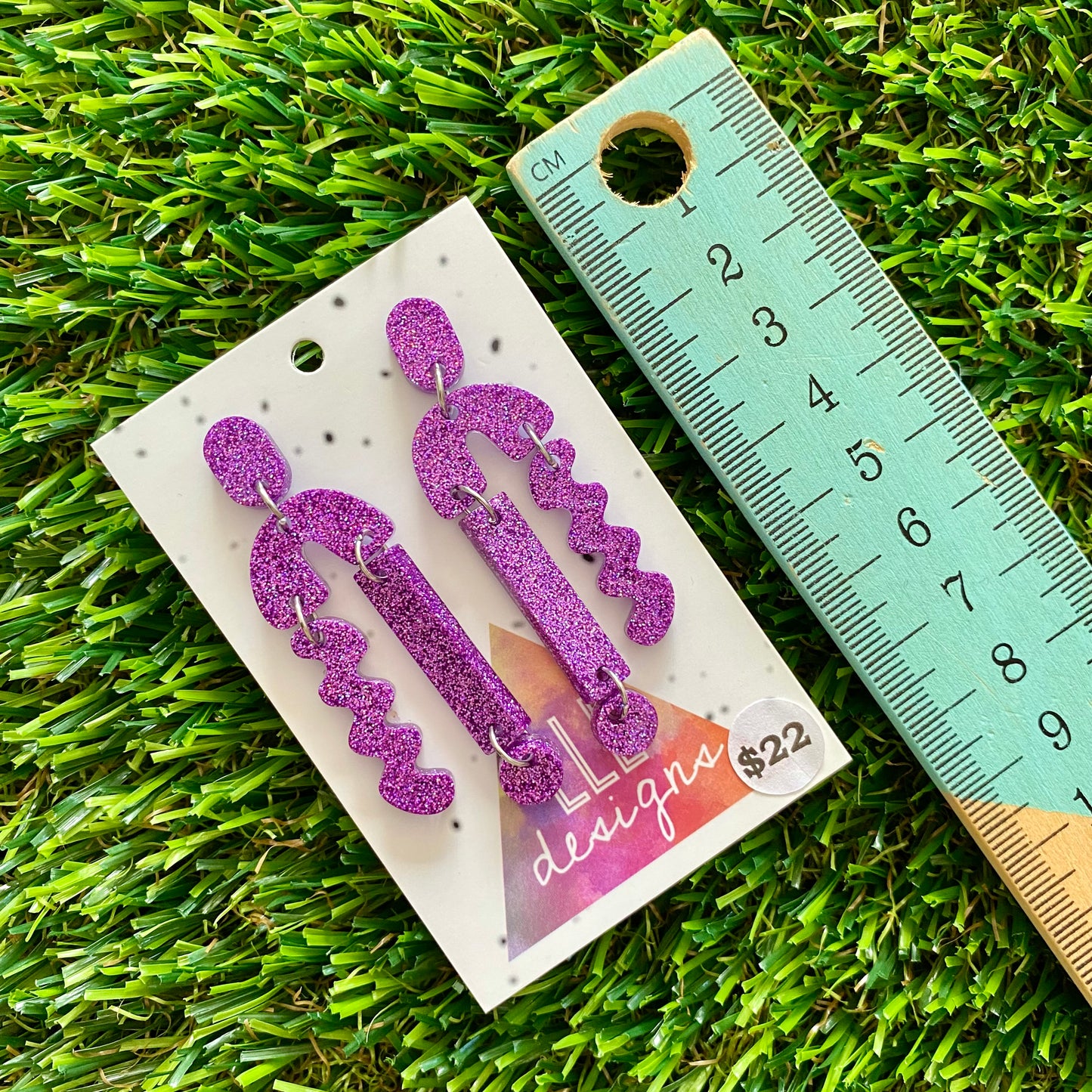 ON SALE!!!!!! Resin Earrings - Glitter Purple A Bit of Everything!