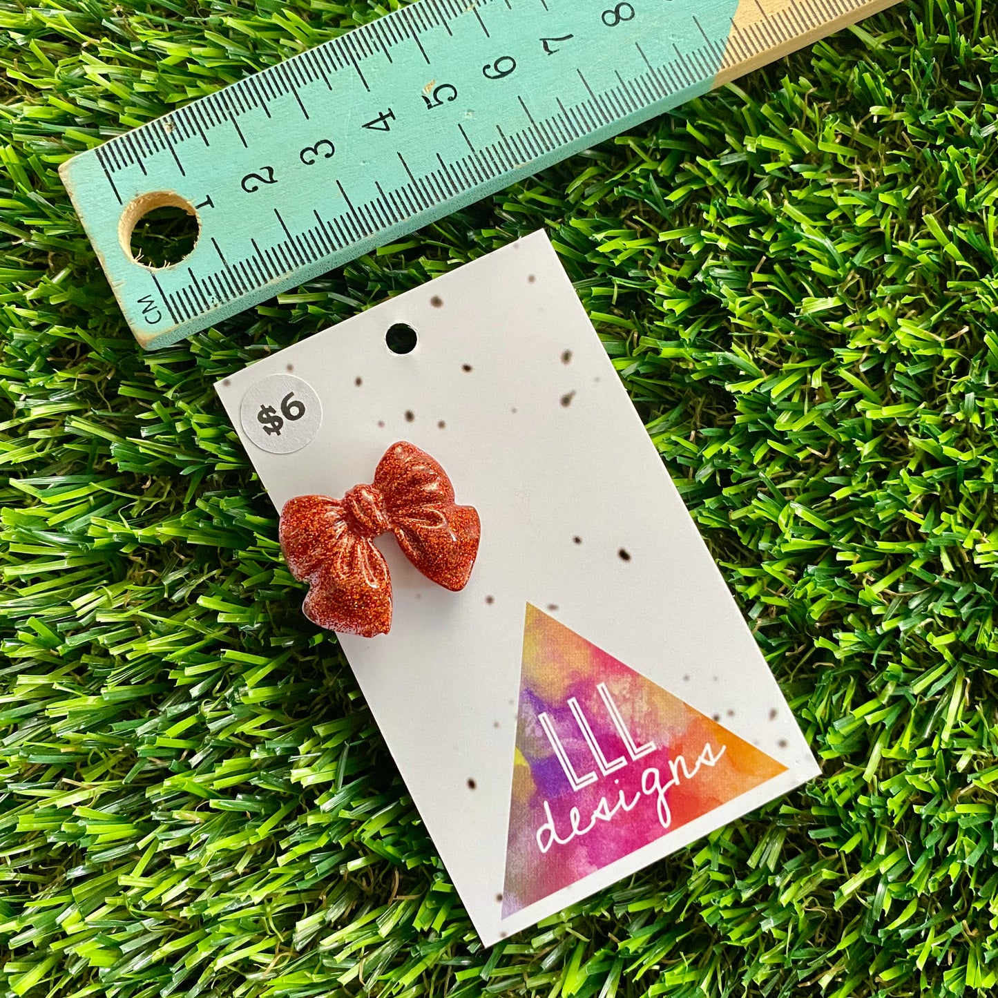 Handmade Resin Hair Clip - Glitter Red - Small Chunky Bow Hair Clip!