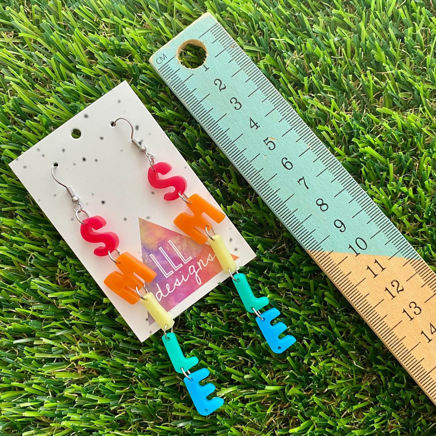 Resin Earrings - Smile Dangle Earrings Featuring a Hook Top!