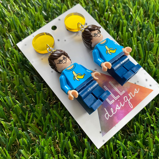 Brick People Earrings - #13 Banana Ben Dangle Earrings