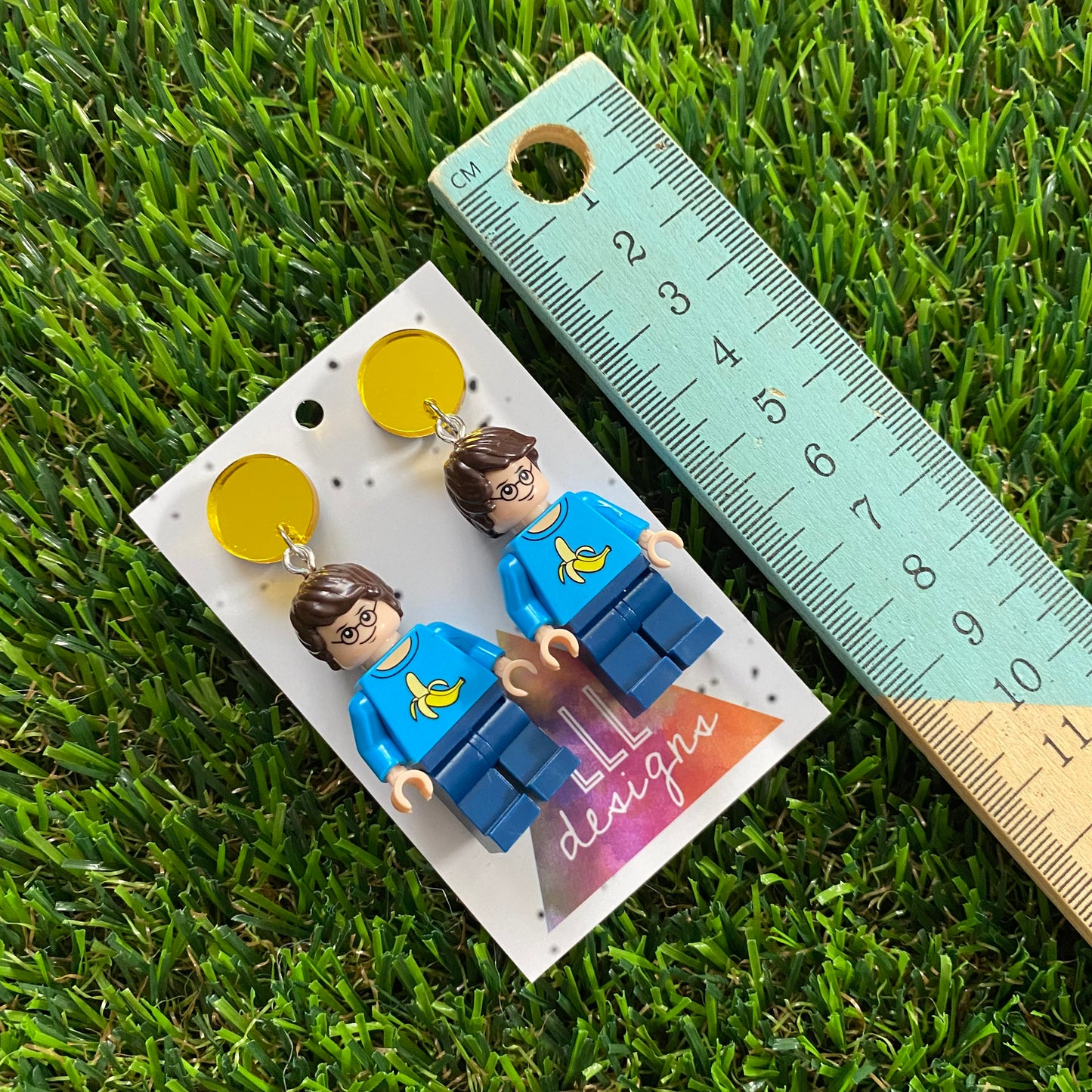 Brick People Earrings - #13 Banana Ben Dangle Earrings