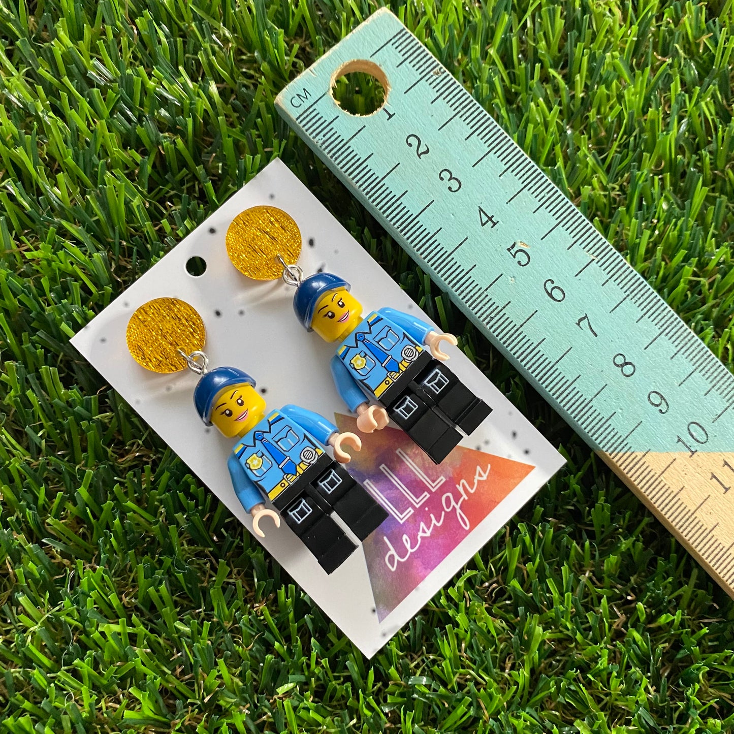 Brick People Earrings - #18 Cop Carly Dangle Earrings