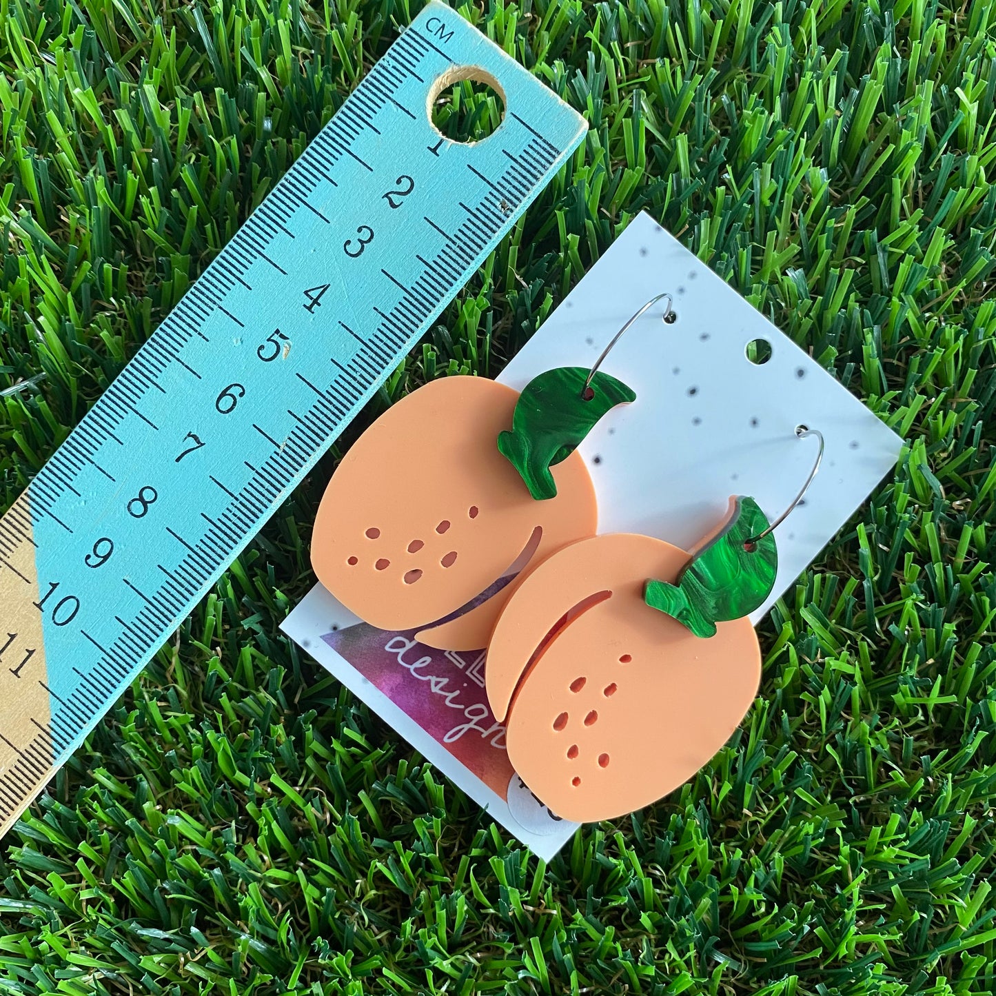 Peach Perfect Hoop Dangle Earrings - Fruity and Fabulous!