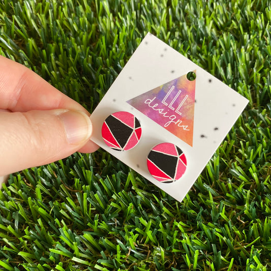 Pink Tone Geometric Printed Timber Studs.
