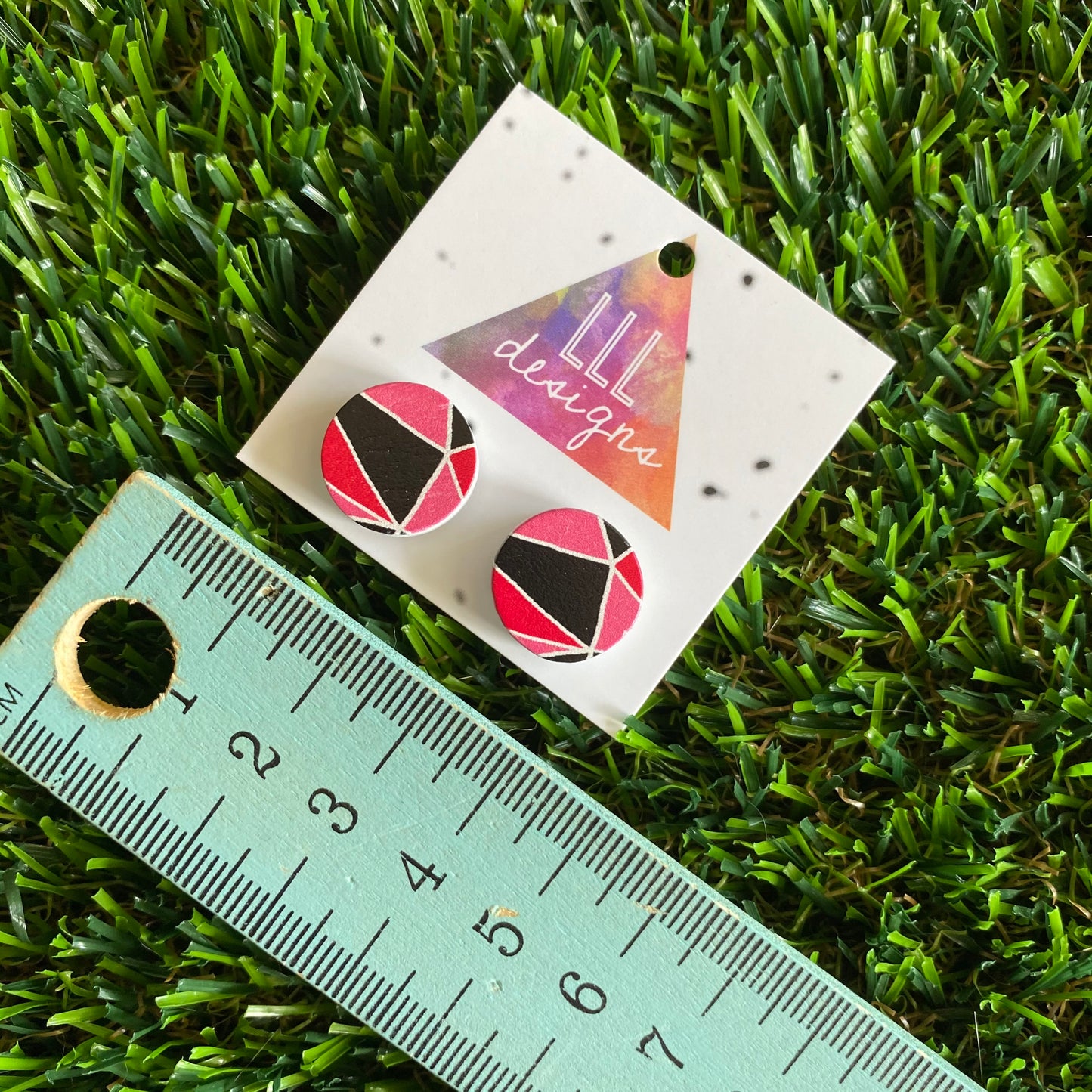 Pink Tone Geometric Printed Timber Studs.