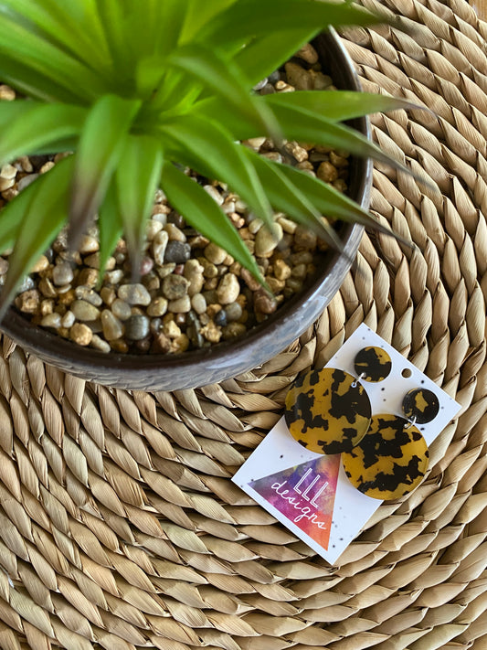 Fierce Animal Print Circle Dangle Earrings. The Perfect size for Day to Night wear ;)