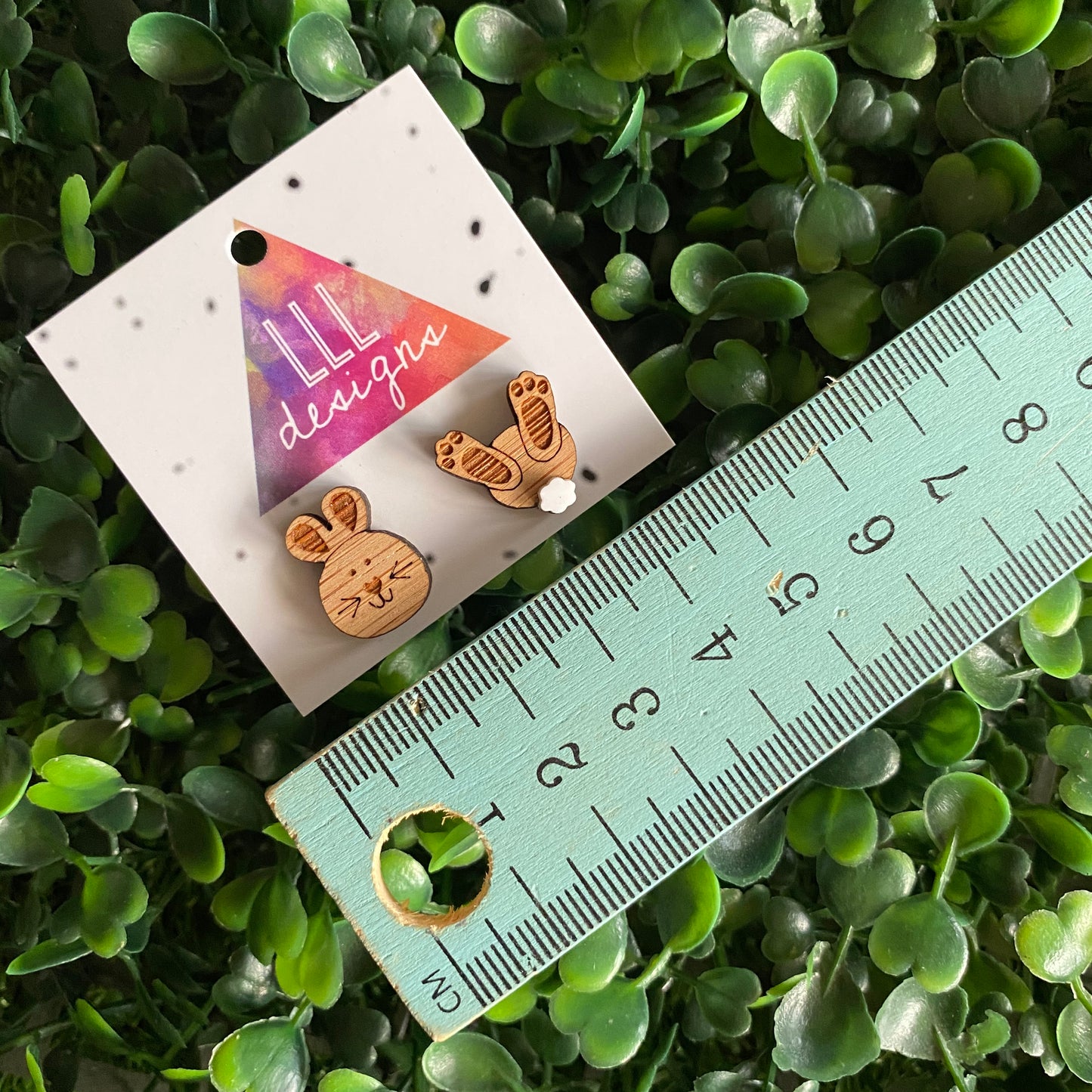 Easter Bunny Earrings. Super Duper Cute Little Easter Bunny Faces and Bums with 3D Tails!