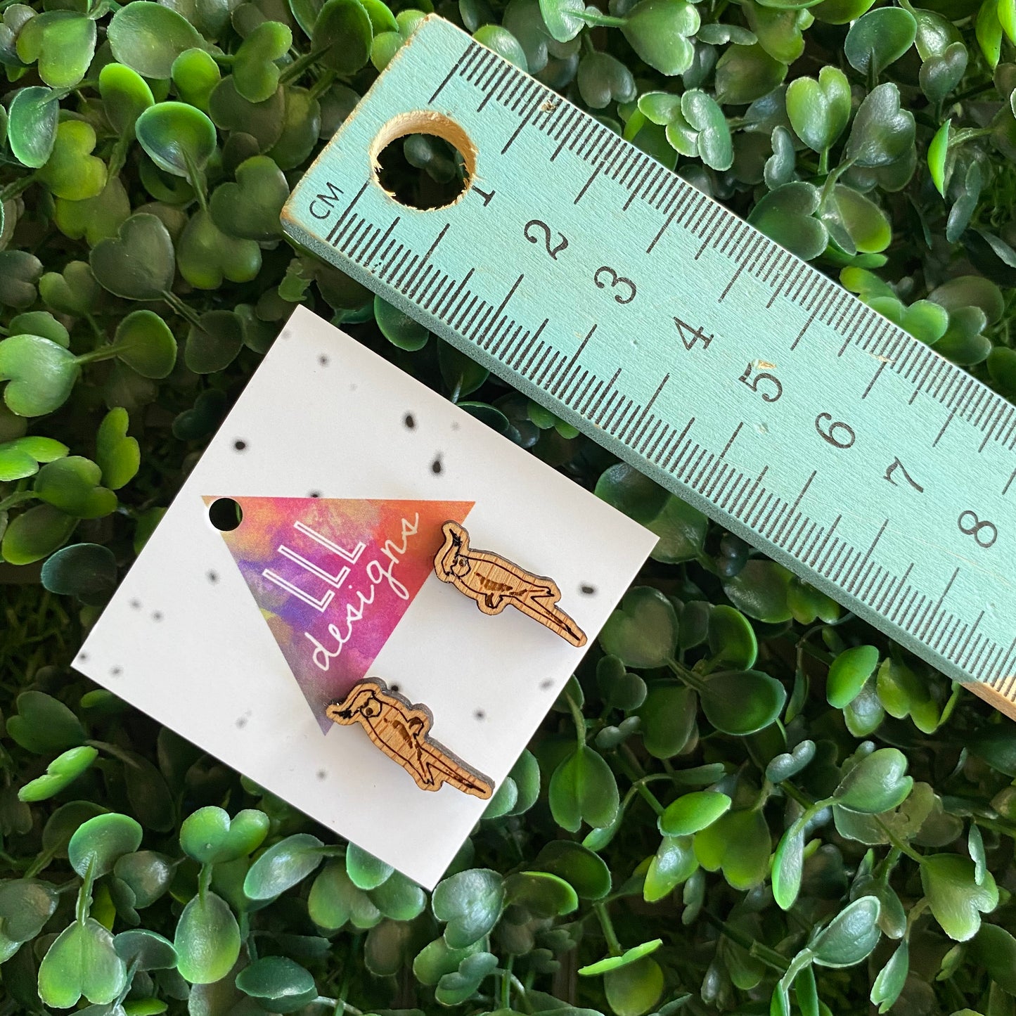 Cockatiel Earrings. Super Cute Little Laser Etched Cockatiel Bamboo Stud Earrings.
