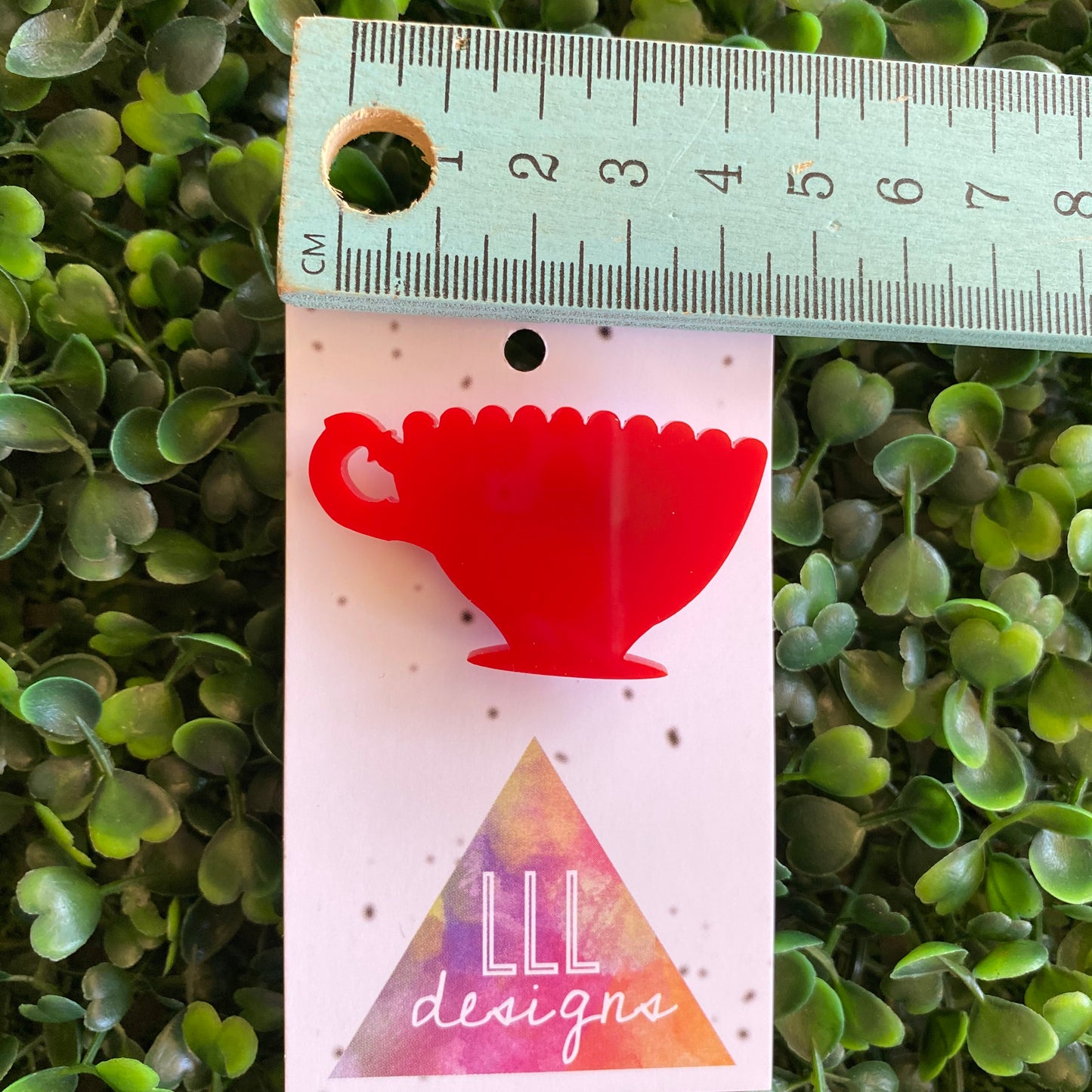 Tea Cup Brooch. Super Cute Little Red Tea Cup Brooch. Make every day a Tea Party!