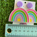 Rainbow Earings - Star Delight Rainbow Dangles - Magic for your Lobes :) -Large Size
