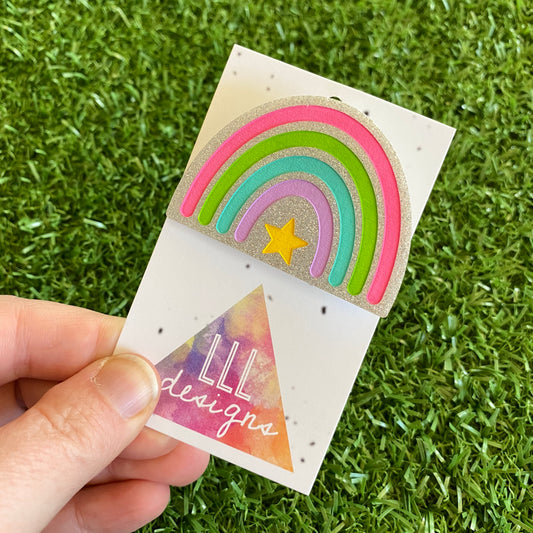 Rainbow Brooch - Star Delight Rainbow Brooch - Add some Magic to any outfit! :)