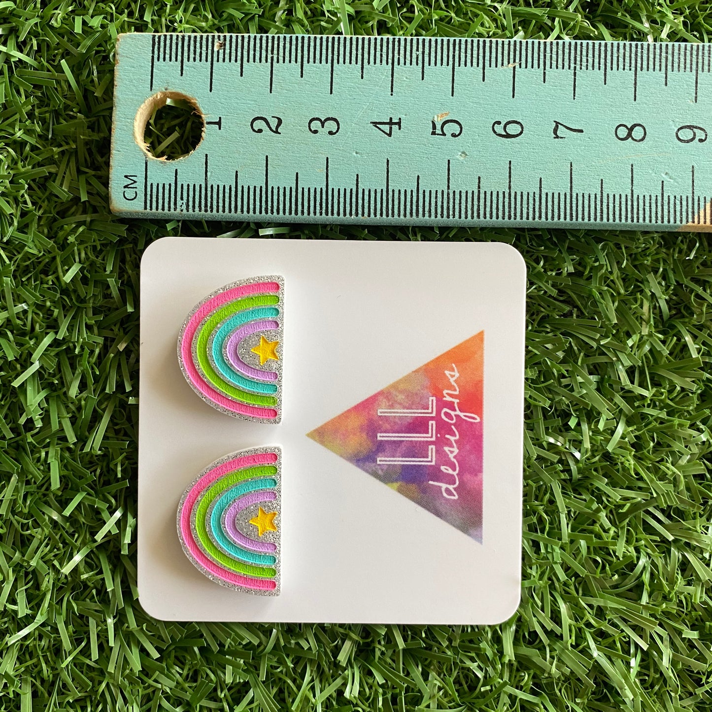 Rainbow Earrings - Star Delight Rainbow Statement Studs - Magic for your Lobes :)