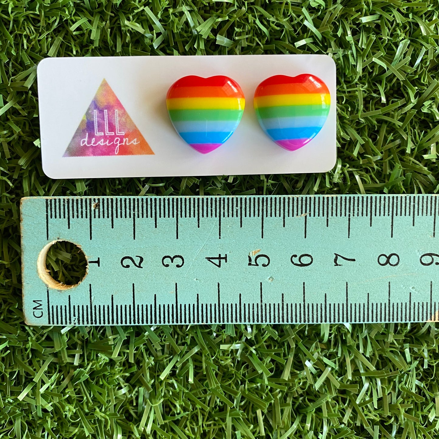 Rainbow Love Heart Stud Earrings - Pretty and Perfect Rainbow Heart Studs - Sure to make you Smile :)