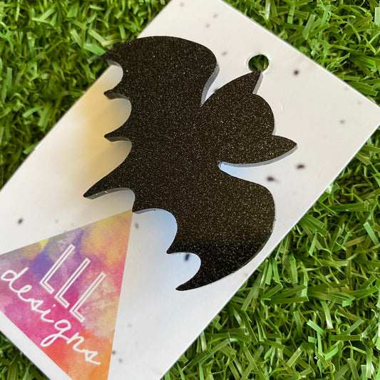 Bat Brooch - Glitter Black Bat Brooch - Laser Cut Acrylic Bat Brooch.