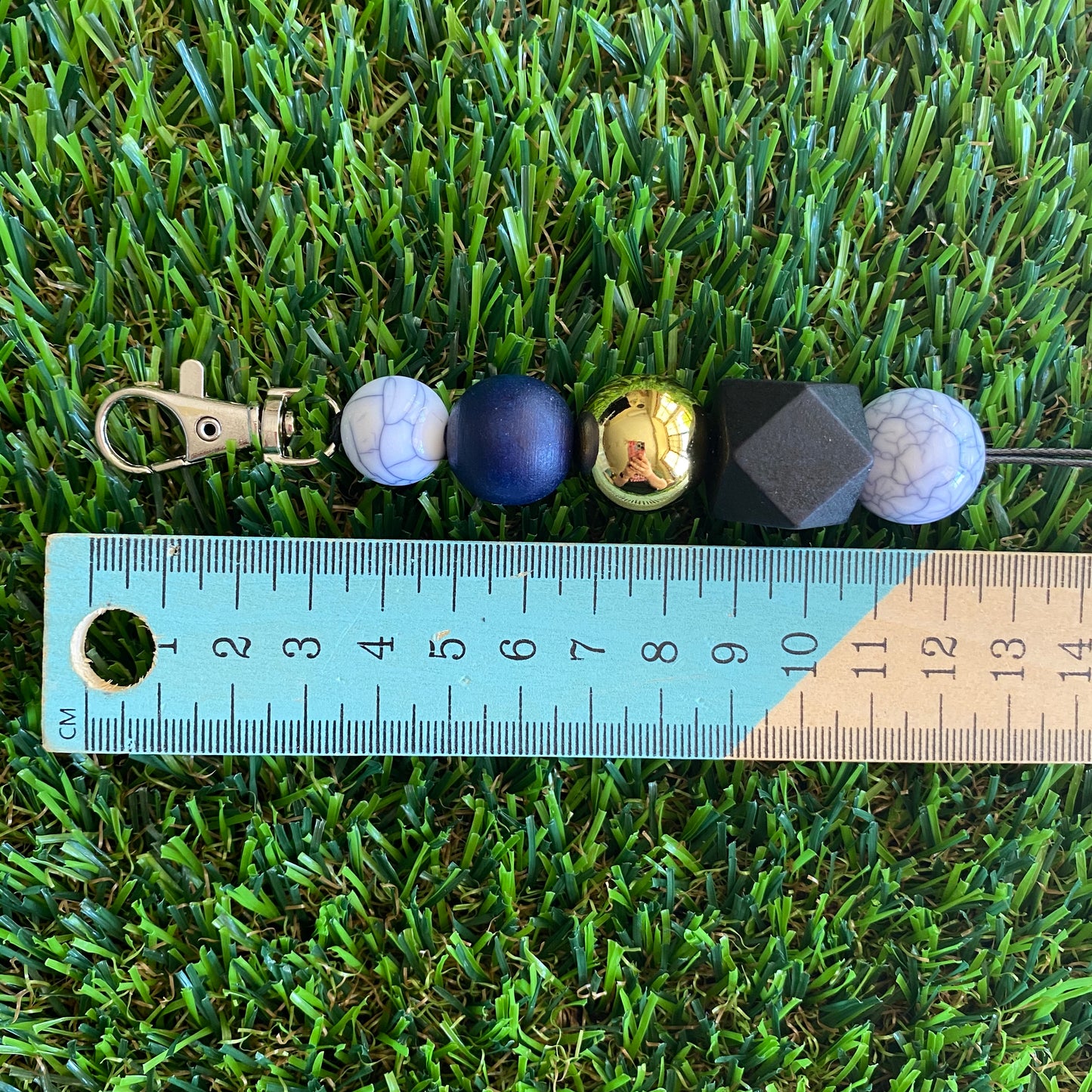 Lanyard - ID Holder - Designer Lanyard, featuring Black, Navy, Marble and Gold Tones. Style F
