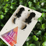 Dog Earrings. Sitting Pretty Doggo Earrings with Wagging Tails. Just what Every Dog Lover Needs :) (Black)
