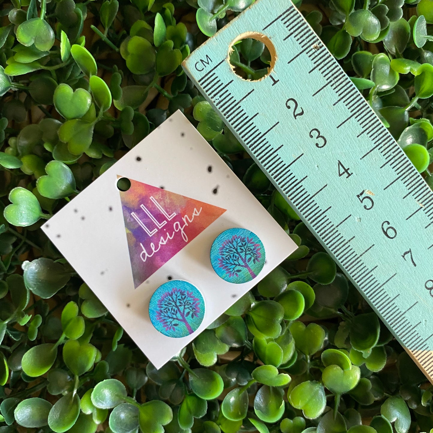 Tree of Life Printed Timber Stud Earrings.