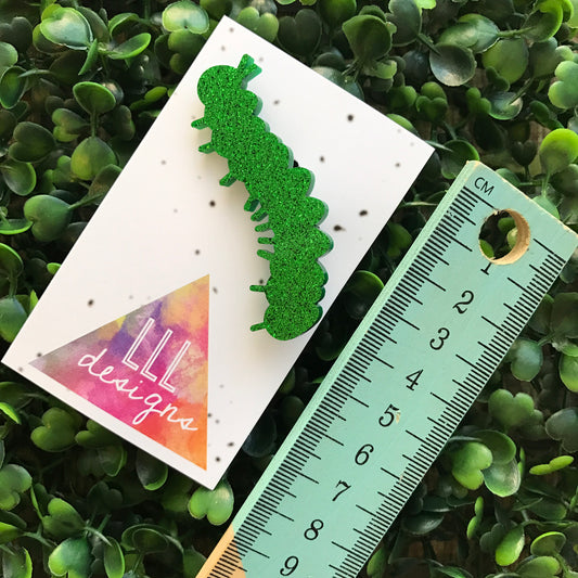 A Very Hungry Glitter Caterpillar Brooch. Glorious Glitter Brooch. Quirky Style. Bitchin Brooch. Handmade Brooch. Be Bold - Be YOU!!!