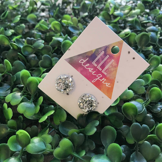 Bright Silver Druzy Style Stud Earrings. Fun and Fabulous Silver Handmade Earrings. Sparkle and Shine in these Babies. Be Bold - Be YOU!!!!