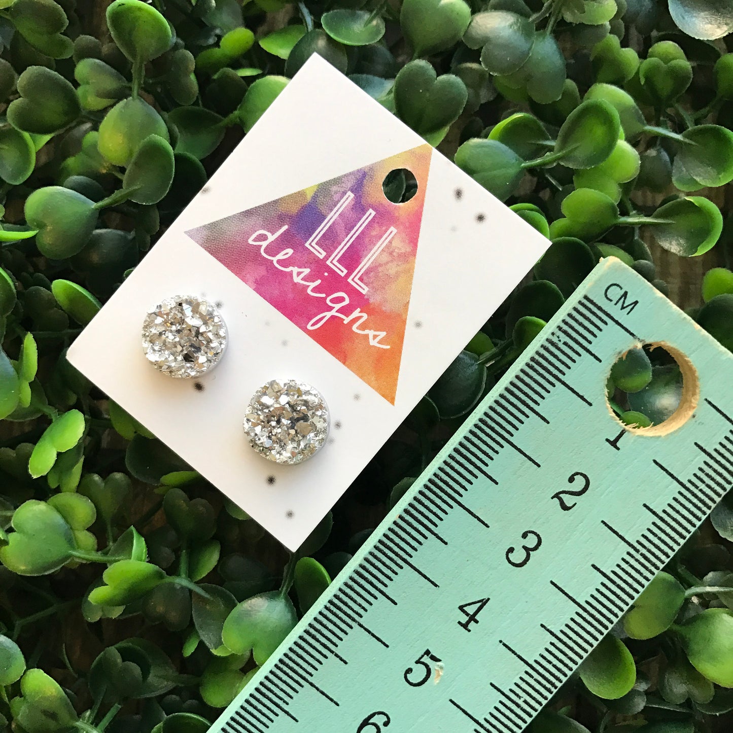 Bright Silver Druzy Style Stud Earrings. Fun and Fabulous Silver Handmade Earrings. Sparkle and Shine in these Babies. Be Bold - Be YOU!!!!
