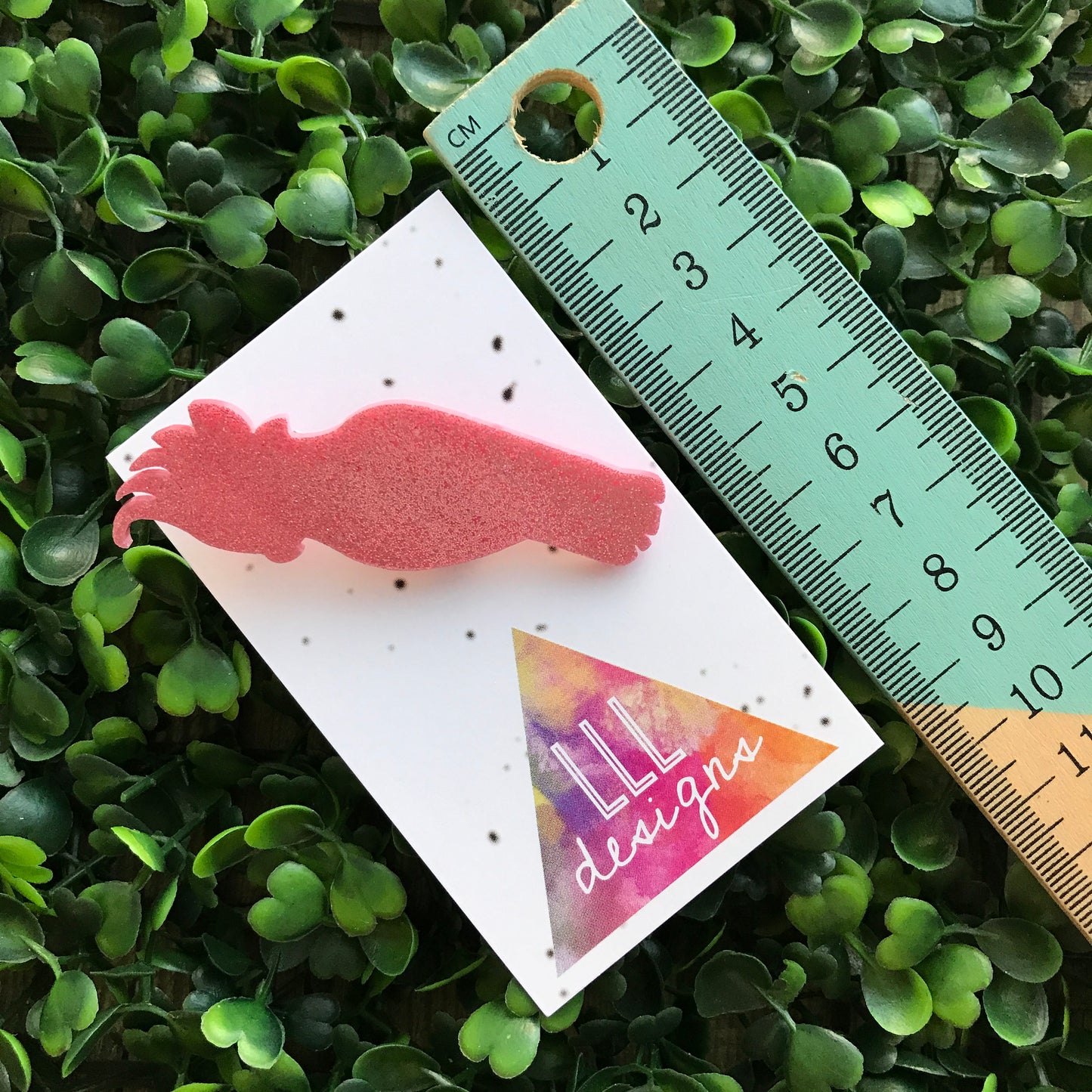 Glorious Glitter Galah Handmade Brooch. Perfect Pink Australian Bird Brooch. Laser Cut Brooch. Life's too Short to wear boring Jewellery!