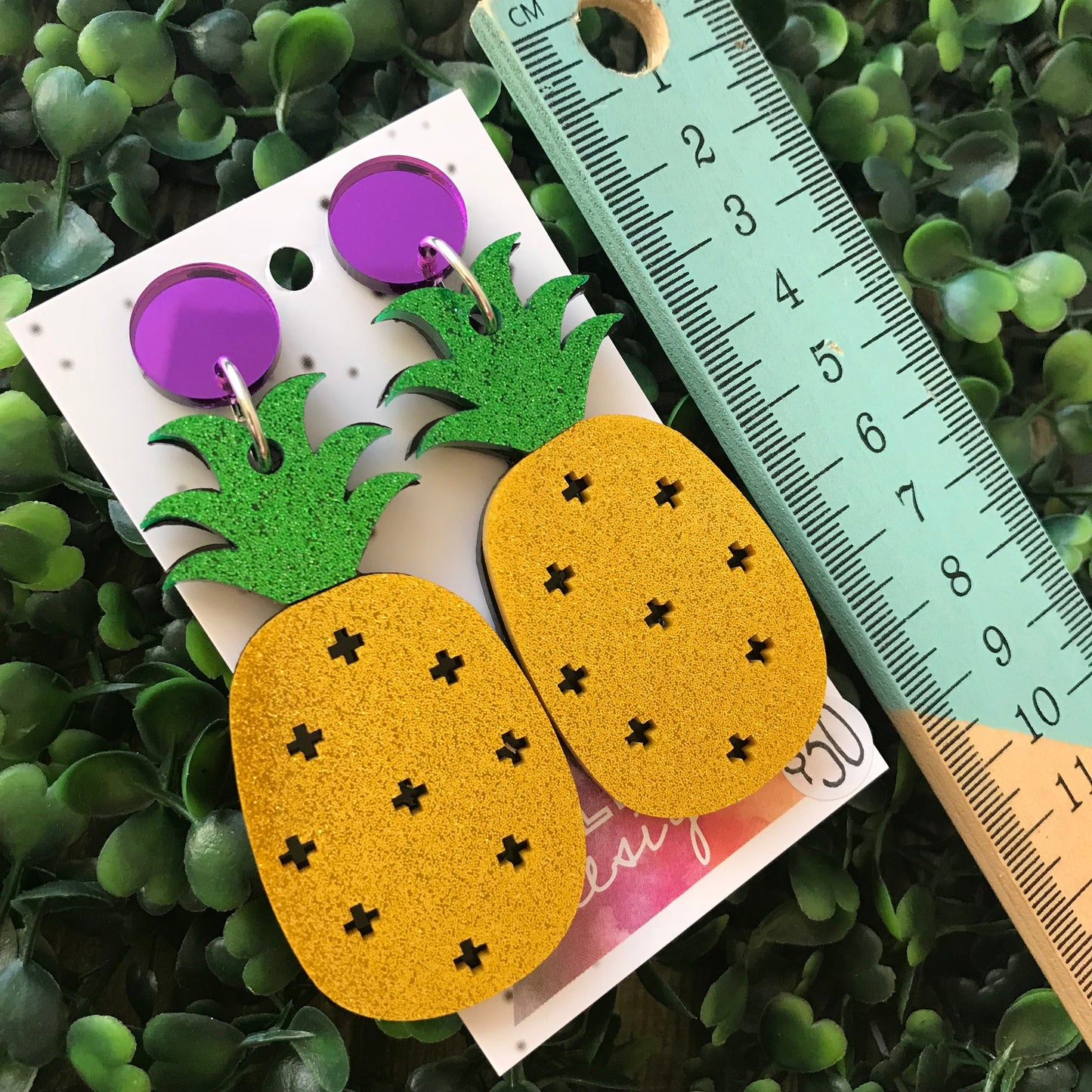 Mega Glitter Pineapple Statment Dangle Earrings! These layered acrylic beauties will get you noticed for all the right reasons ;) Be BOLD!!!