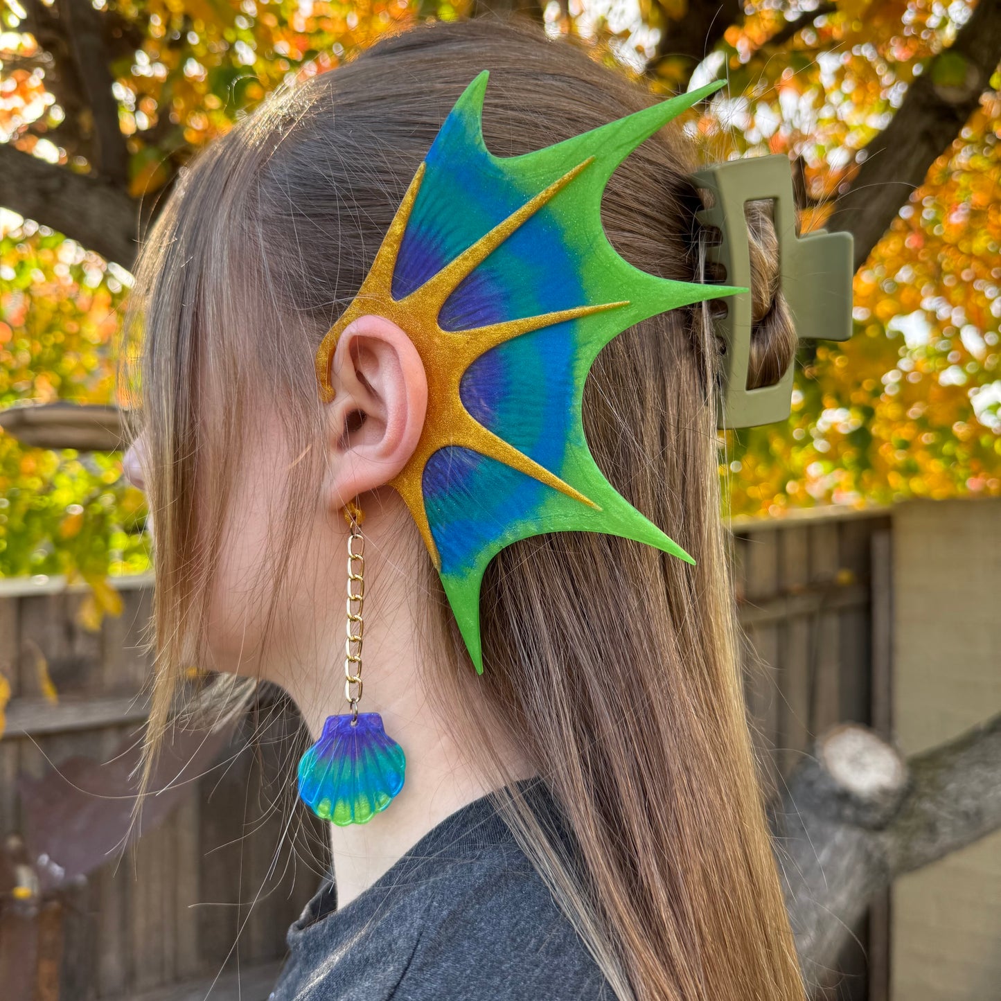 Ear Wings - Whimsical Creations Resin Fantasy Ear Cuffs - Indira