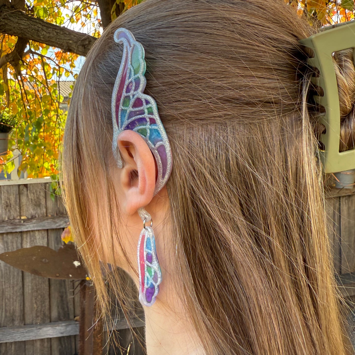 Ear Wings - Whimsical Creations Resin Fantasy Ear Cuffs - Dahlia